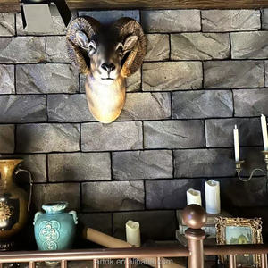 Grande décoration murale en corne de bœuf A165 pour restaurant, hall d'hôtel, sculpture animale en fibre de verre, décoration intérieure, artisanat en résine - Product Image 5