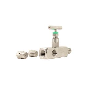 Kalite güvencesi entegre iki valf grubu basınç göstergesi 304316L paslanmaz çelik çok portlu bağlantı basınç verici - Product Image 5