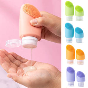 2in1 Silicone Travel Bottle Leak Proof Squeezable Refillable Bottles with Brush Shampoo Lotion Cosmetic Containers <b>Makeup</b> Tools - Product Image 2
