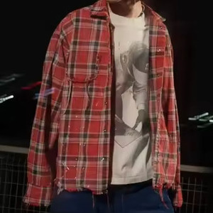 Vendita Diretta dalla Fabbrica: Nuova Camicia a Maniche Lunghe in <span class=keywords><strong>Cotone</strong></span> di Alta Qualità con Motivo Sfumato a Quadri Rossi e Neri - Product Image 2