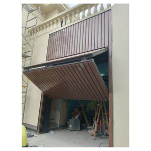 Parrillas enrollables automáticas modernas Grano <span class=keywords><strong>de</strong></span> <span class=keywords><strong>madera</strong></span> Puertas <span class=keywords><strong>de</strong></span> garaje plegables verticales <span class=keywords><strong>de</strong></span> aluminio personalizadas <span class=keywords><strong>Puerta</strong></span> <span class=keywords><strong>de</strong></span> garaje plegable externa - Product Image 4