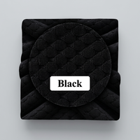 Tissu en maille côtelée de polyester noir, extensible et texturé, pour la confection de vêtements et l'industrie de la mode, vente en gros