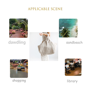Tùy Chỉnh Thêm Lớn Linen Bãi Biển Túi <span class=keywords><strong>Tote</strong></span> Với Logo Quá Khổ Dài Xử Lý & Lót Của Phụ Nữ Vai Túi Cho Hàng Tạp Hóa Mua Sắm - Product Image 4
