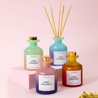 Parfum de maison de bouteille en verre de couleur dégradée de luxe 100ml diffuseur de roseau pour désodorisant