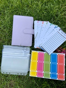 Raccoglitore di Budget A6 della chiusura lampo del raccoglitore dei soldi del pianificatore <span class=keywords><strong>a</strong></span> scacchi su ordinazione all'ingrosso del taccuino con le buste dei contanti - Product Image 4