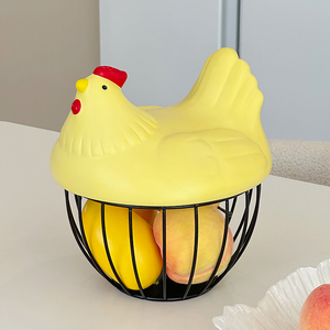 Sáng tạo mới nhà hen giỏ trái cây dễ thương lưu trữ máy tính để bàn trang trí với mô hình động vật Đồ trang trí nhựa - Product Image 6