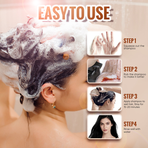 Thảo dược tự nhiên thuốc nhuộm tóc dầu gội tùy chỉnh bao bì tóc màu đen 10-20 phút thuốc nhuộm nhanh 100% Màu Xám Bảo hiểm 60 ngày bền - Product Image 3