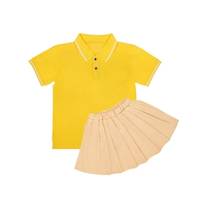 Chemise d'uniforme scolaire personnalisée pour enfants, manches courtes, coton jaune, ensembles scolaires pour enfants, vêtements de sport, t-shirt de golf - Product Image 2