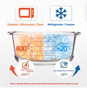 Borosilicate Glass Food <strong>Container</strong> Microwave <strong>Freezer</strong> Safe Leakproof Bento <strong>Box</strong> Meal Prep Storage With Sealed Lid Glass Lunch <strong>Box</strong> - Product Image 2