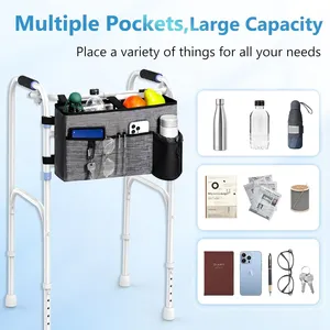 Dropshipping pour sac de rangement Walker, sac latéral pliable pour <span class=keywords><strong>fauteuil</strong></span> <span class=keywords><strong>roulant</strong></span>, grande capacité, modèle portable détachable - Product Image 5