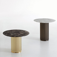 Table basse ronde moderne extensible en acier inoxydable de style italien, personnalisable, pour le salon