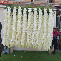 Fleur artificielle en soie de haute qualité Wisteria, vigne, décoration de mariage, décoration florale suspendue pour salle de banquet