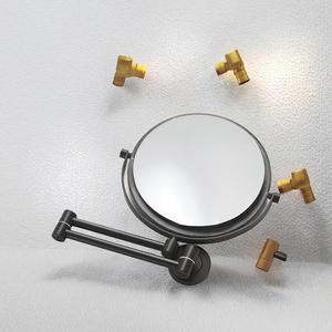 <span class=keywords><strong>Espejo</strong></span> de Maquillaje Extensible de Pared con Marco de Acero Inoxidable Contemporáneo, Sin Taladro, Plegable, con <span class=keywords><strong>Aumento</strong></span>, con <span class=keywords><strong>Ventosa</strong></span> - Product Image 2