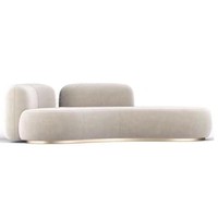 Canapé de détente moderne en tissu courbé, luxe minimaliste nordique, design compact, pour salon créatif, maison d'hôtes, idéal pour les personnes qui recherchent le confort.