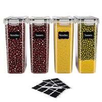 Lot de 4 boîtes hermétiques empilables pour aliments secs, avec double bec verseur, pour le stockage des flocons d'avoine, des haricots et des noix