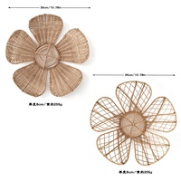 Panier mural en rotin tressé à la main de luxe, décoration florale, art mural suspendu en osier style bohème, pour la maison, le salon, la chambre d'enfant, Art Déco, anniversaire