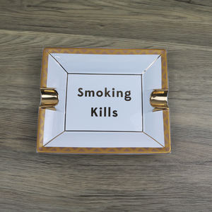 Portacenere per sigaro rettangolo di lusso personalizzato 2 posti posacenere in porcellana piatto da fumo in ceramica con Logo personalizzato posacenere per sigari - Product Image 2