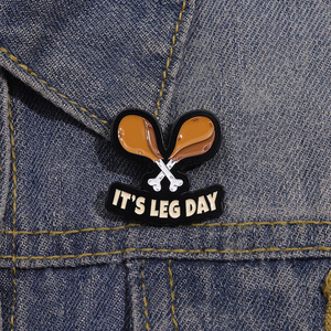 Bán Buôn Tùy Chỉnh Kim Loại Gà Ve Áo Pins Nó Là Chân Ngày Men Pin Với Thiết Kế Riêng Mềm Cứng Đúc Kỹ Thuật Thực Phẩm Logo Đùi - Product Image 5