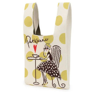 Bolsos de punto gruesos de alta calidad al por mayor, lindos bolsos de fibra de poliéster tejidos a mano, promoción. - Product Image 2