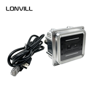LONVILL Scanner de codes-barres intégré à double objectif, étanche à la poussière et à l'humidité, avec portée de lecture de 5 cm à 2 m, pour sorties de parking