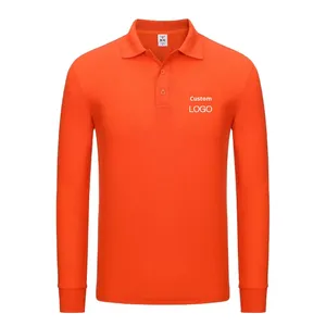 Custom Embroidery Print logo Breathable 100% Polyester Quick Dry Long Sleeve Golf Polo Shirts Casual Blank Polo <b>Tshirt</b> for Men - Product Image 1