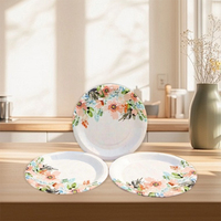 Assiettes en papier rondes modernes de 9 pouces, écologiques, imprimées de motifs floraux aquarelle, jetables, pour fête de mariage