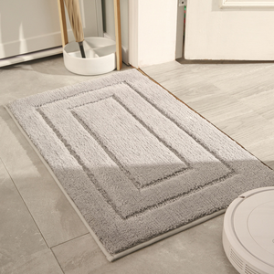 Alfombra de <span class=keywords><strong>baño</strong></span> con mechones de color sólido, alfombrilla de <span class=keywords><strong>baño</strong></span> moderna acolchada y lavable para uso en el hogar, puerta, inodoro, hotel - Product Image 2