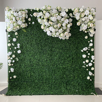 Maßge schneiderte hochwertige Eukalyptus Rose White Green künstliche Blumen wand für Hochzeits-und Valentinstag feiern