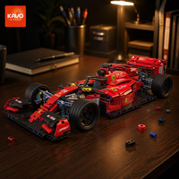 En stock : Blocs de construction de voiture de course F1 rouge à l'échelle 1:10, modèle statique DIY mécanique de supercar de formule 1, jouet en briques pour garçons