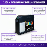 Condensador de Potencia Inteligente Anti-Harmónico CL-ICX 400V, Reactor Desintonizado 7% 14%, Banco de Filtros de Armónicos PFC Inteligente