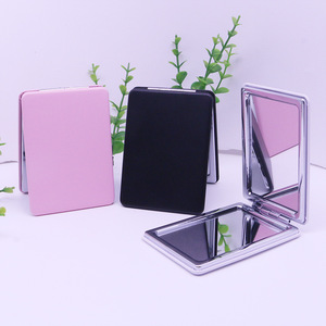 Wholesale Round <b>Mirror</b> Pu Leather Mini Pocket <b>Makeup</b> <b>Mirrors</b> Private Label <b>Mirror</b> PU Leather Factory GZ RTS Bulk Mixed Order - Product Image 2