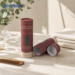 Custom Design Round Cylinder Tube Packaging <b>Box</b> for Hair Care Treatment Packaging Rigid Recyclable Paper Tube with Window - Product Image 2
