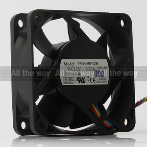 <span class=keywords><strong>Foxconn</strong></span> 24V 48V 0.20A DC12V EC 60x60x20มม. 6ซม. 6020 4สายควบคุมอุณหภูมิไหลตามแนวแกนพัดลมระบายความร้อน PVA060F12H แรงเหวี่ยง - Product Image 3