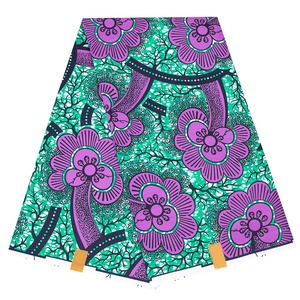Tissu africain imprimé Ankara en polyester, motif floral coloré ethnique, pour confection de vêtements féminins. - Product Image 2
