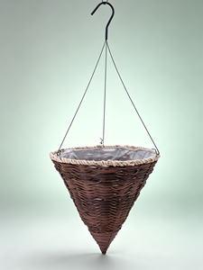 Conical Woven Cement Hanging Flower Basket American Style Rope Edge Metal Hanger Waterproof <strong>Liner</strong> Indoor Outdoor <strong>Plant</strong> <strong>Pot</strong> - Product Image 5