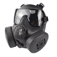 Masque facial complet Kozie de haute qualité en TPR, confortable, réutilisable, à thème festif, style militaire, avec filtration d'air et double ventilateur