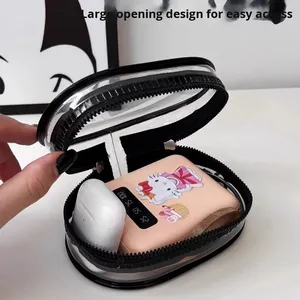 Transparente portátil Mini On-the-Go auricular Cable DE DATOS caja de almacenamiento cargador figurita bolsa de almacenamiento plástico lápiz labial máscaras faciales - Product Image 2
