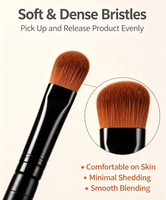 Pinceau de maquillage professionnel pour estomper le fond de teint liquide et le correcteur, poils synthétiques doux, outil de beauté pour un fini impeccable