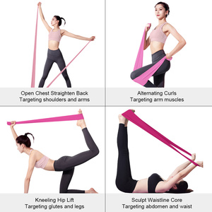 Bandes de résistance d'exercice en TPE hautement élastiques avec logo personnalisé, bande plate extensible pour l'entraînement physique - Product Image 4
