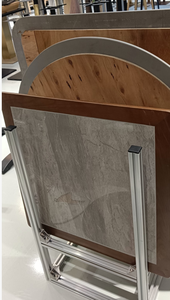 Plateau de table en pierre frittée avec bordure en aluminium pour mobilier de restaurant commercial - Product Image 5