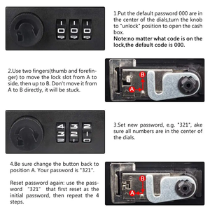 Kết hợp độc đáo khóa hộp tiền với khay tiền cho chất lượng cao lưu trữ tiền - Product Image 6