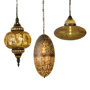 2021 Retro Iron Industrial Style Islamic Decoration 3d Light Pendant Lamp