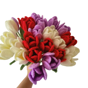 S004 Offre Spéciale fait à <span class=keywords><strong>la</strong></span> main Crochet fleurs fini tricoté crochet tricoté tulipes pour saint valentin enseignant cadeau de <span class=keywords><strong>la</strong></span> mère - Product Image 3