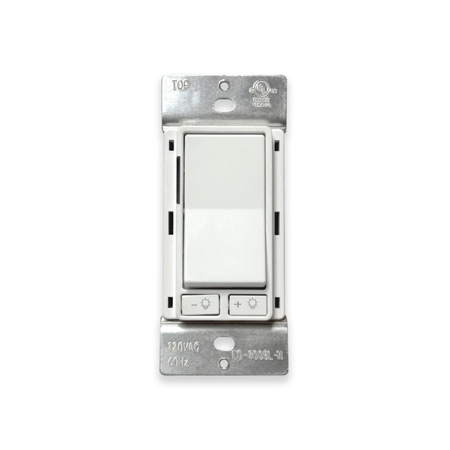 Dimmer Light Switch 120V PC Material Glossy White /CUL Listed Wall Decorative Rocker Double Pole Switch for Residence Use