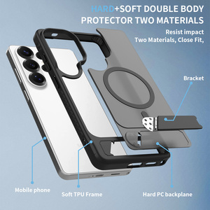 Étui magnétique fin mat pour Samsung Galaxy S26 Ultra S25 Edge S24 Plus, protection anti-chute de qualité militaire, avec béquille invisible - Product Image 4