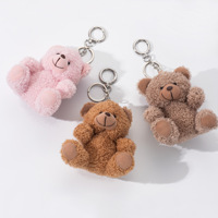 Mignon mini peluche ours en peluche dessin animé lapin lapin porte-clés doux jouets en peluche pendentif porte-clés pour sac à dos décor vacances coffret cadeau