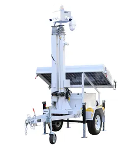 Mobile Portable CCTV Solar Powered Trailer With PTZ Dome Cameras