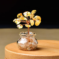 Árbol de la Fortuna de Cristal Natural Mini al por Mayor, Base de Cristal Hecha a Mano, Árbol de Feng Shui para Decoración de Escritorio, Regalo, Suministro a Granel