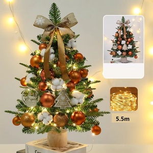 Christmas Decor 45cm 60cm Artifical Indoor Mini Led <b>Light</b> Plastic Christmas <b>Tree</b> and Decorations with Hanging Ornaments - Product Image 3