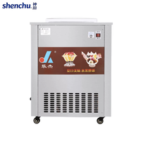 Nouvelle machine commerciale à glace roulée à double plaque 220V avec contrôle de température indépendant, équipement de stand en acier inoxydable